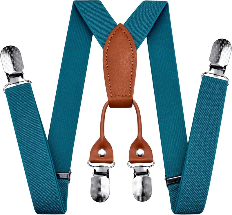 Branduce Solid Color Baby Boy Suspender with 4 Strong Clips Adjustable Kids Y Back Suspenders - Image 1